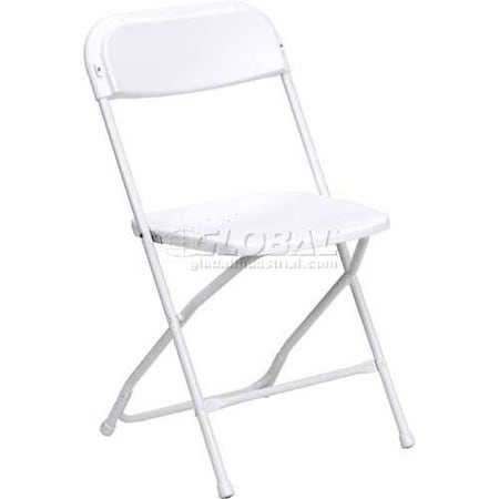 Global Industrial Plastic Folding Chair, 800 lbs. Capacity, White B1105792